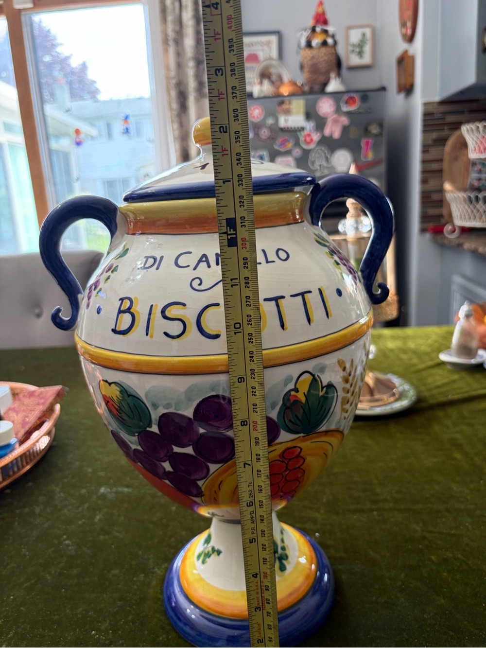 Hand-Painted Biscotti Jar - Multicolor Ceramic Canister - Picture 3 of 13